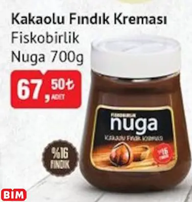 FİSKOBİRLİK NUGA KAKAOLU FINDIK KREMASI FİSKOBİRLİK NUGA KAKAOLU FINDIK KREMASI